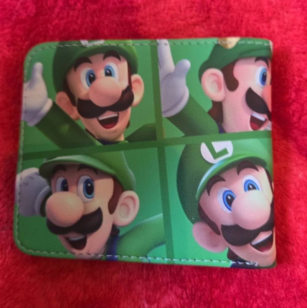 New nintendo Mario luigi anime manga leather wallet